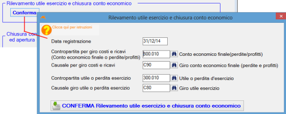 Esempio chiusura conto economico
