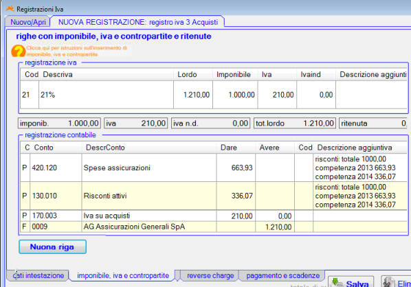 Registrazione contabile