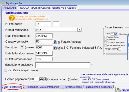 Registrazioni iva