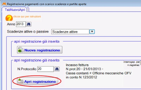 Registrazione pagamenti