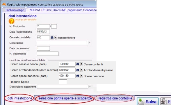 Registrazione pagamenti in contabilità