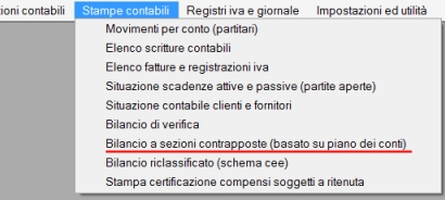 bilancio a sezioni contrapposte