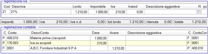 Registrare in partita doppia
