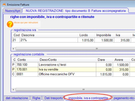 Fattura registrazione iva