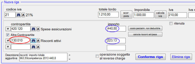 Importo ratei e risconti